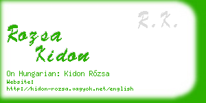 rozsa kidon business card